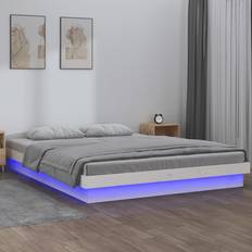 vidaXL LED Bed Frame 4FT6 Double Solid Wood