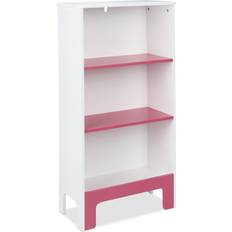 Pink Shelfs Kid's Room Relaxdays Kinderregal, 3 Fächer, HxBxT: 91x48x24 Spielsachen, Spielzeugregal Kinderzimmer, weiß/rosa