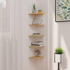 vidaXL Corner Engineered Wood Wall Shelf