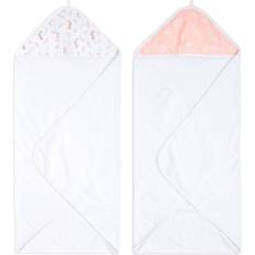 Aden + Anais Grooming & Bathing Aden + Anais Essentials Hooded Towels 2 Pack in Blushing Bunnies Cotton Muslin Blushing Bunnies