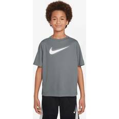 Sportswear Garment T-shirts Nike DriFIT Multi Boys' Tennis Shirt, Charcoal, Top