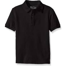 Nautica Husky Boys Stretch Double Pique Polo Black Black