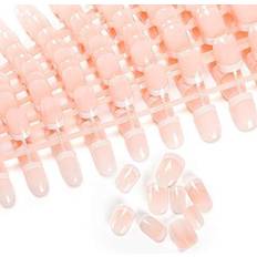 General 240 Pcs 12 Different French Short False Nails Acrylic Full Cover Nails Simple Case 240Pcs