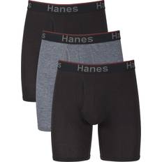 Hanes Ultimate Total Support Pouch Big Boxer Brief 3-pack - Black/Grey