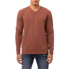 XRay Men's Soft Stretch V-Neck Long Sleeve T-shirt Sienna Sienna