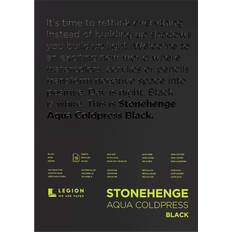 Stonehenge Aqua Block Coldpress Pad 10"X14" 15 Sheets/Pkg-Black 140Lb