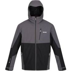 Grey - L - Men Rain Clothes Regatta Men's Wentwood VII Waterproof Jacket - Dark Grey Black