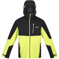 Yellow Rain Clothes Regatta Men's Wentwood VII Waterproof Jacket - Black Bright Kiwi