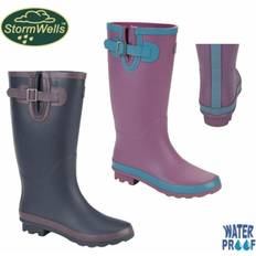 StormWells STORMWELLS W278 Ladies Strap & V-Gusset Wellington LILAC/TURQUOISE Lilac