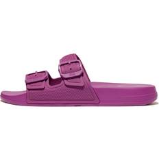 Fitflop Women Slides Fitflop Women's Womens iQUSHION Adjustable Buckle Sliders Miami Violet