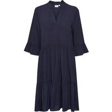 Knee Length Dresses - L Saint Tropez Edasz Solid Dress - Blue Deep