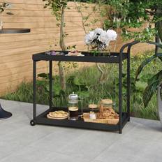 vidaXL Bar Cart Blac Poly Outdoor Side Table