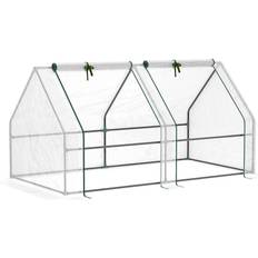 OutSunny Mini Greenhouses OutSunny Mini Small Greenhouse with Steel Frame PE Cover