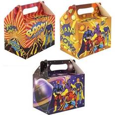 The Home Fusion Company Super Hero Party Food Lunch Boxes Perfect For Party Favours and Party Bags/Pack of 6