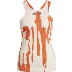 Adidas Thebe Magugu Tennis New York Y Back Tank Top - Ecru Tint/Impact Orange