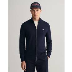 Gant Men Casual Cotton Zip Cardigan Blue