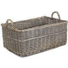 Grey Baskets Shallow Antique Wash Unlined Basket