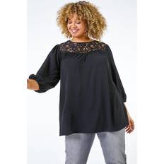 Roman Curve Lace Panel Stretch Top