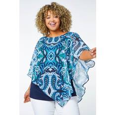 Roman Curve Paisley Print Chiffon Overlay