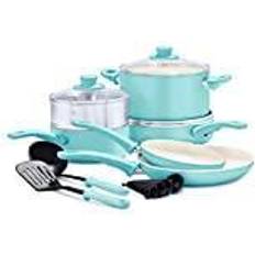 GreenLife grip healthy Cookware Set with lid