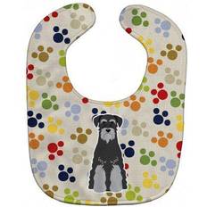 Caroline's Treasures bb5863bib pawprints standard schnauzer black grey baby bib