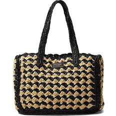 Kate Spade Totes & Shopping Bags Kate Spade Kate Spade High Tide Striped Crochet Raffia Medium Tote Bag Bag, Black Multi, One Size