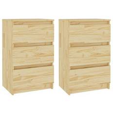 vidaXL Wooden Bedside Table 29.5x40cm 2pcs