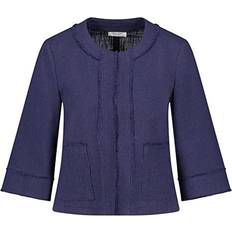 Cotton Blazers Gerry Weber Blazer Jacket with Fringed Edges - Blueberry