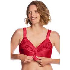 Comfort Choice Plus Women's Easy Enhancer Front-Close Wireless Bra in Classic Red Size DDD