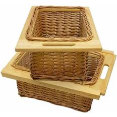 Kitchen Cabinets MonsterShop 2 x Pull Out Wicker Kitchen Baskets 500mm