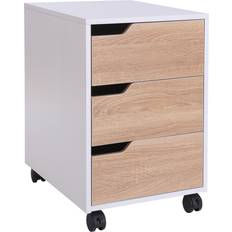 Casters Chest of Drawers Homcom MDF Mobile File Chest of Drawer