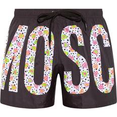 Moschino Swimming Trunks Moschino heart polka dot printed logo black swim shorts