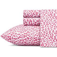 Betsey Johnson Printed Novelty Leopard Bed Sheet Pink (259.08x)