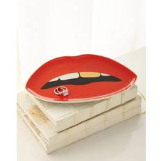 Porcelain - Red Serving Trays Jonathan Adler Lip-Shaped MULTI Serving Tray