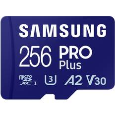 Class 10 - microSDXC Memory Cards Samsung PRO Plus microSDXC Class 10 UHS-I U3 V30 A2 180/130MB/s 256GB +SD adapter