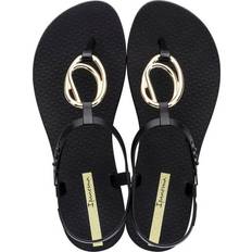 Ipanema Womenss Charm Loop Sandals in Black Rubber