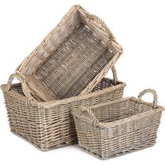 Grey Pedal Bins Unlined Wicker Antique Wash