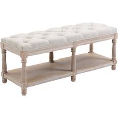 Homcom 2 Tier Bed Cream Storage Bench