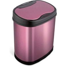 Ninestars 3.2 Gallon Oval Motion Sensor Trash Can, Burgundy