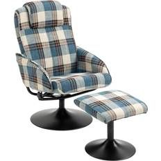 Polyester Armchairs Homcom Swivel Linen-feel Upholstered Armchair 98cm 2pcs