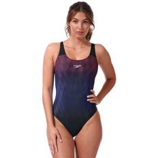 Speedo Womenss Digital Placement Powerback Swimsuit in black pink
