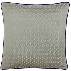 Riva Home Balham Piped Geometric Jacquard Cushion Cover Beige, Purple (45x45cm)