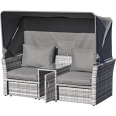 Grey Outdoor Sofas Garden & Outdoor Furniture OutSunny 3 Outdoor Sofa