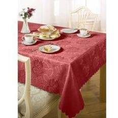 Emma Barclay Damask Rose Tablecloth Pink, Multicolour, Green, Beige