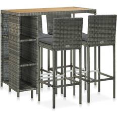 Grey Outdoor Bar Sets vidaXL 5 Outdoor Bar Set