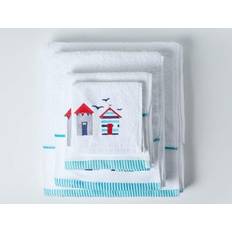 Homescapes Hut Sheet Bath Towel White, Blue, Red