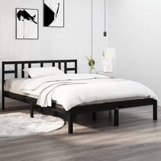 vidaXL Bed Frame Black Black