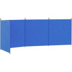 OutSunny Camping Windbreak, Foldable Portable Wind Blocker Blue