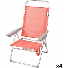 Polstrede Campingstol Aktive Flamingo Koral 48 x 99 x 57 cm 4 enheder