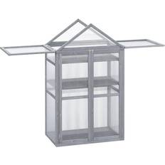 Mini Greenhouses on sale OutSunny 80x47x138cm Wood Cold Frame Greenhouse for Plants PC